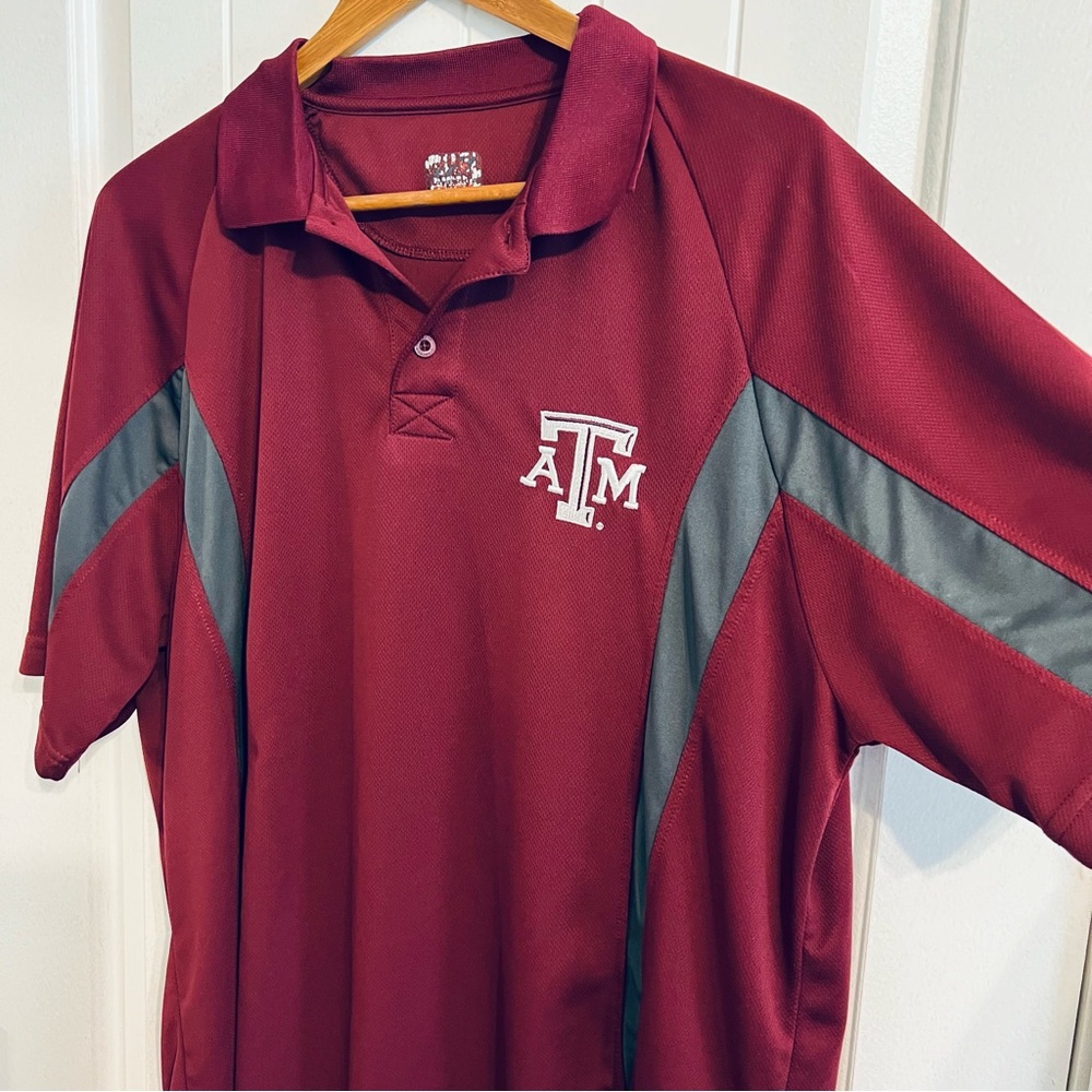 Texas A&M Aggies Polo Shirt J.America Athletic Maroon Short Sleeve Men XXL